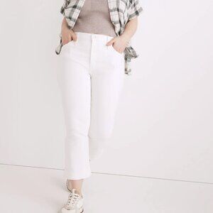 Madewell white bootcut ankle Flared Jeans